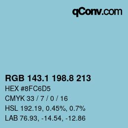 Farbcode: RGB 143.1 198.8 213 | qconv.com