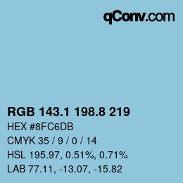 Color code: RGB 143.1 198.8 219 | qconv.com