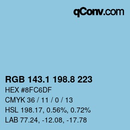 Color code: RGB 143.1 198.8 223 | qconv.com