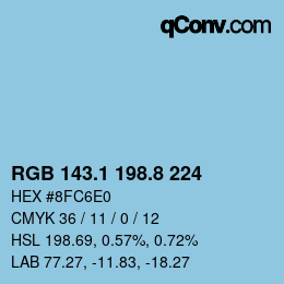 カラーコード: RGB 143.1 198.8 224 | qconv.com