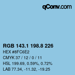 Color code: RGB 143.1 198.8 226 | qconv.com
