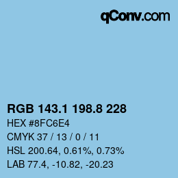 Color code: RGB 143.1 198.8 228 | qconv.com