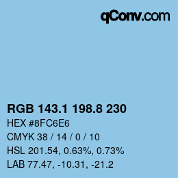 カラーコード: RGB 143.1 198.8 230 | qconv.com