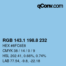 Color code: RGB 143.1 198.8 232 | qconv.com