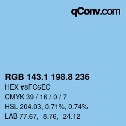 Farbcode: RGB 143.1 198.8 236 | qconv.com