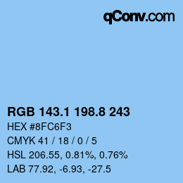カラーコード: RGB 143.1 198.8 243 | qconv.com