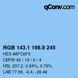 Color code: RGB 143.1 198.8 245 | qconv.com