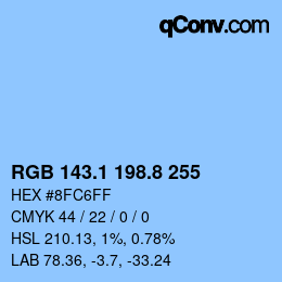 Color code: RGB 143.1 198.8 255 | qconv.com