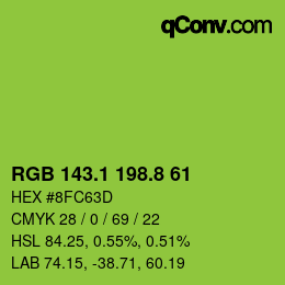 カラーコード: RGB 143.1 198.8 61 | qconv.com