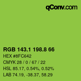 カラーコード: RGB 143.1 198.8 66 | qconv.com