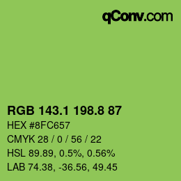 カラーコード: RGB 143.1 198.8 87 | qconv.com