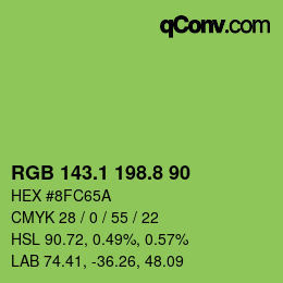 カラーコード: RGB 143.1 198.8 90 | qconv.com