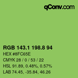 カラーコード: RGB 143.1 198.8 94 | qconv.com