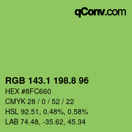 カラーコード: RGB 143.1 198.8 96 | qconv.com