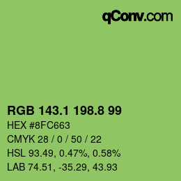 カラーコード: RGB 143.1 198.8 99 | qconv.com