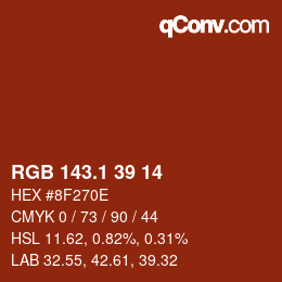 カラーコード: RGB 143.1 39 14 | qconv.com