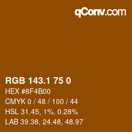 カラーコード: RGB 143.1 75 0 | qconv.com