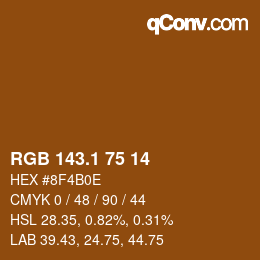 カラーコード: RGB 143.1 75 14 | qconv.com
