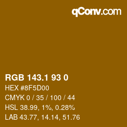 カラーコード: RGB 143.1 93 0 | qconv.com