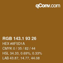 カラーコード: RGB 143.1 93 26 | qconv.com
