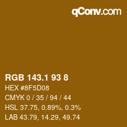 カラーコード: RGB 143.1 93 8 | qconv.com