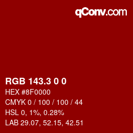カラーコード: RGB 143.3 0 0 | qconv.com