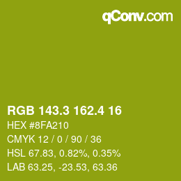 カラーコード: RGB 143.3 162.4 16 | qconv.com