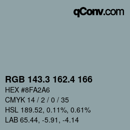 カラーコード: RGB 143.3 162.4 166 | qconv.com