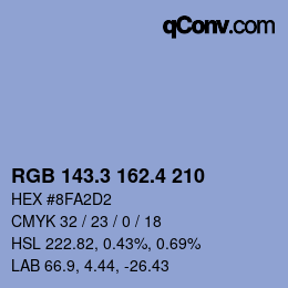 カラーコード: RGB 143.3 162.4 210 | qconv.com