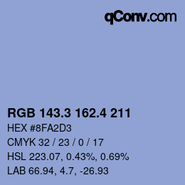カラーコード: RGB 143.3 162.4 211 | qconv.com