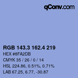 カラーコード: RGB 143.3 162.4 219 | qconv.com