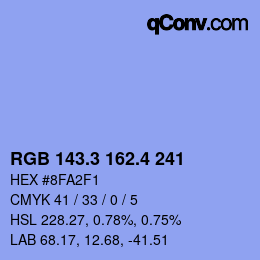カラーコード: RGB 143.3 162.4 241 | qconv.com