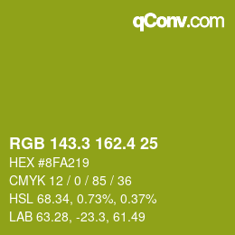カラーコード: RGB 143.3 162.4 25 | qconv.com