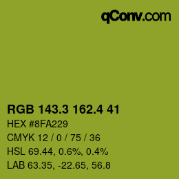 カラーコード: RGB 143.3 162.4 41 | qconv.com