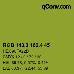 カラーコード: RGB 143.3 162.4 45 | qconv.com