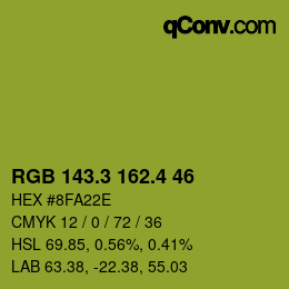 カラーコード: RGB 143.3 162.4 46 | qconv.com
