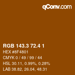 カラーコード: RGB 143.3 72.4 1 | qconv.com