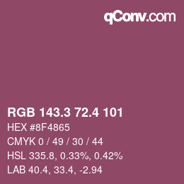 カラーコード: RGB 143.3 72.4 101 | qconv.com