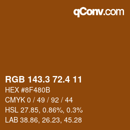 カラーコード: RGB 143.3 72.4 11 | qconv.com