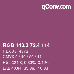 カラーコード: RGB 143.3 72.4 114 | qconv.com
