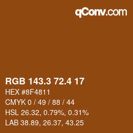 カラーコード: RGB 143.3 72.4 17 | qconv.com