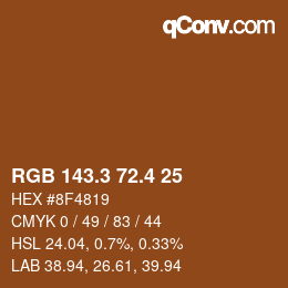カラーコード: RGB 143.3 72.4 25 | qconv.com