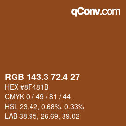 カラーコード: RGB 143.3 72.4 27 | qconv.com