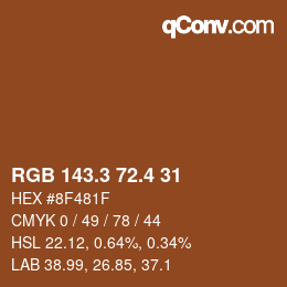 カラーコード: RGB 143.3 72.4 31 | qconv.com