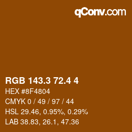 カラーコード: RGB 143.3 72.4 4 | qconv.com