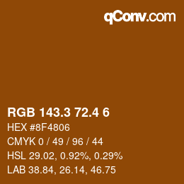 カラーコード: RGB 143.3 72.4 6 | qconv.com
