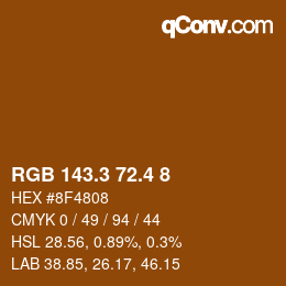 カラーコード: RGB 143.3 72.4 8 | qconv.com