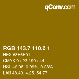 カラーコード: RGB 143.7 110.6 1 | qconv.com