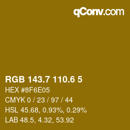 カラーコード: RGB 143.7 110.6 5 | qconv.com