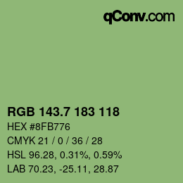 カラーコード: RGB 143.7 183 118 | qconv.com